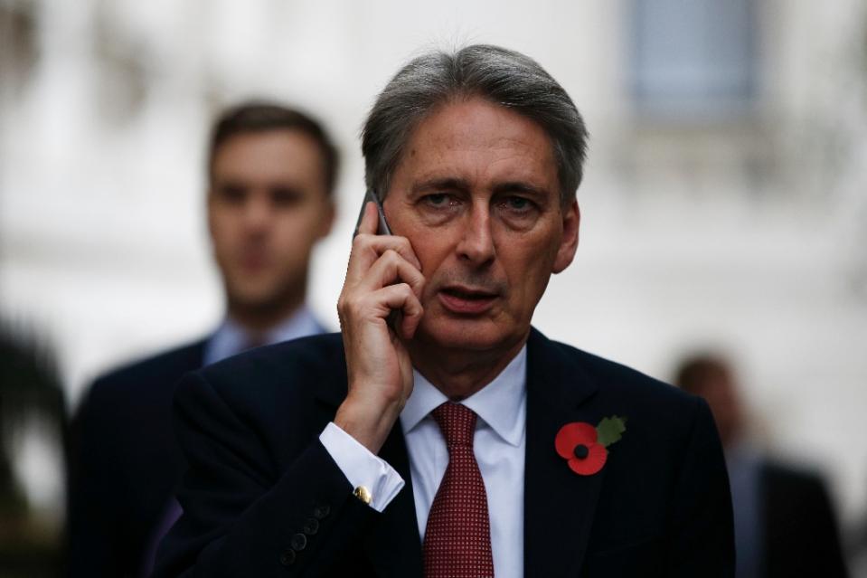 british foreign secretary philip hammond pictured in london on november 5 2015 confirmed there was a high probability that the attack on a russian plane over egypt was caused by a bomb planted by the islamic state photo afp