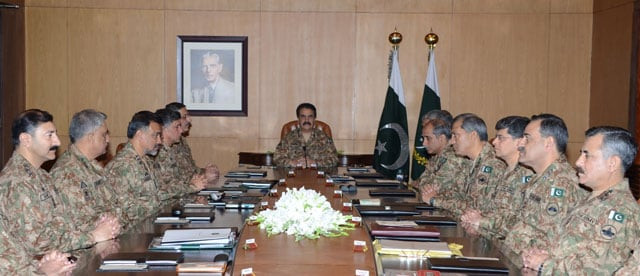 chief of army staff general raheel sharif chairs corps commanders conference at general headquarters in rawalpindi on november 10 2015 photo ispr chief of army staff general raheel sharif chairs corps commanders conference at general headquarters in rawalpindi on november 10 2015 photo ispr
