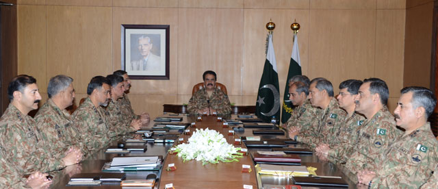 chief of army staff general raheel sharif chairs corps commanders conference at general headquarters in rawalpindi on november 10 2015 photo ispr