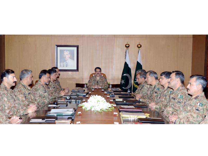 army chief general raheel sharif chairs the corps commander meeting at the ghq photo inp