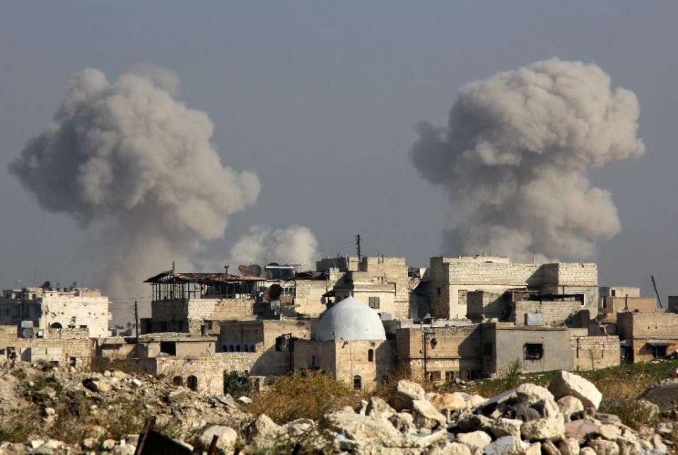 smoke billows following a reported airstrike by government forces in the northern syrian city of aleppo on november 7 2015 photo afp