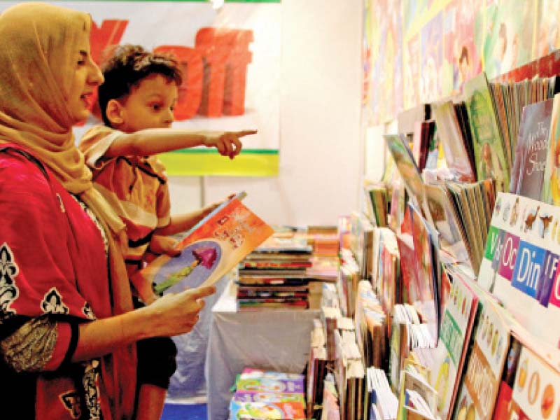 the annual book fair at karachi expo centre attracts people from all age groups but is especially popular among children photo aysha saleem express