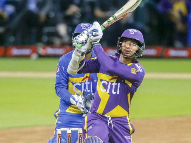 sanga proved he is still a force to be reckoned with on his way to a 30 ball 70 photo afp