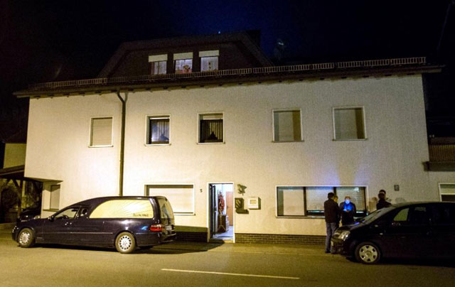 a hearse stands in front of a house where police say they found the bodies of quot probably seven quot babies in wallenfels southern germany late on november 12 2015 photo afp