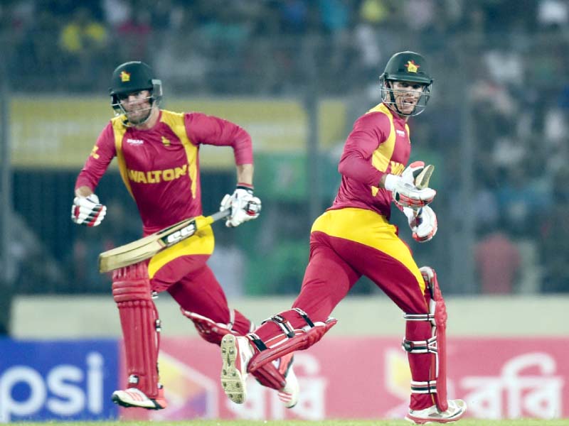 malcolm waller scored a remarkable 68 off 31 balls but was let down by the other batsmen as zimbabwe were dismissed for just 131 photo afp