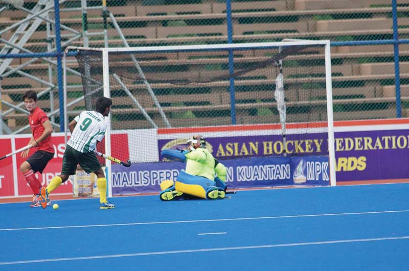 dilber was a constant thorn in the koreans side and scored a decisive brace in his side s comfortable 3 0 win photo courtesy asian hockey federation