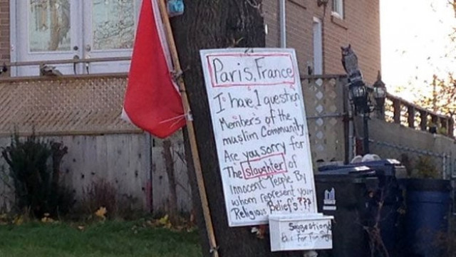 a toronto couple put out a sign on nov 15 2015 asking muslims if they were sorry for the paris attacks citynews avery haines a toronto couple put out a sign on nov 15 2015 asking muslims if they were sorry for the paris attacks citynews avery haines