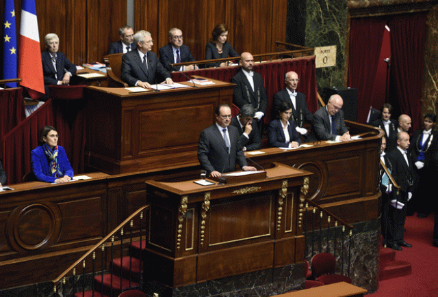 french president francois hollande c delivers a speech to members of parliament during an exceptional joint gathering of parliament in versailles on november 16 2015 photo afp french president francois hollande c delivers a speech to members of parliament during an exceptional joint gathering of parliament in versailles on november 16 2015 photo afp