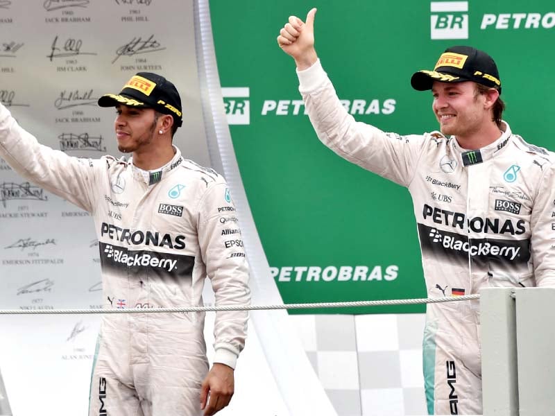 rosberg s second successive win and fifth of the season allowed him to seal the runner up spot in the championship photo afp