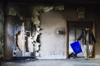 mosque in canada deliberately set on fire