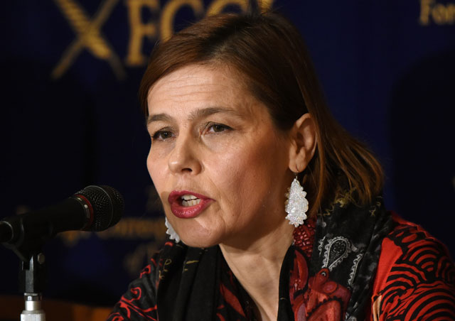 former french language anchor for state run broadcasting nhk emmanuelle bodin who left tokyo after the fukushima nuclear accident answers questions during a press conference at the foreign correspondents 039 club in tokyo on november 17 2015 photo afp