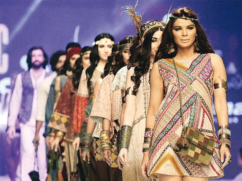 the showcase featured retail brands boasting a riot of colours and designs photo shafiq malik express