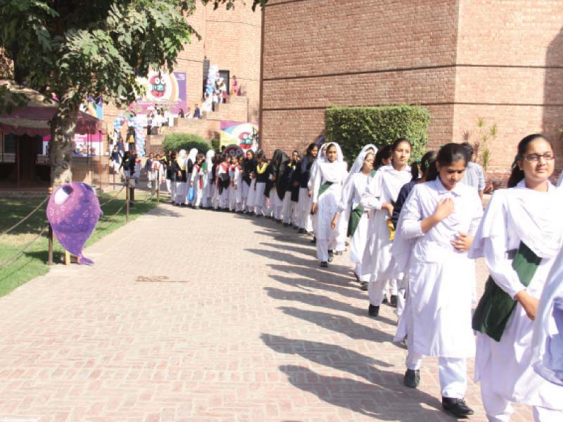 children walk out of the hall after a movie screening photo ayesha mir expess