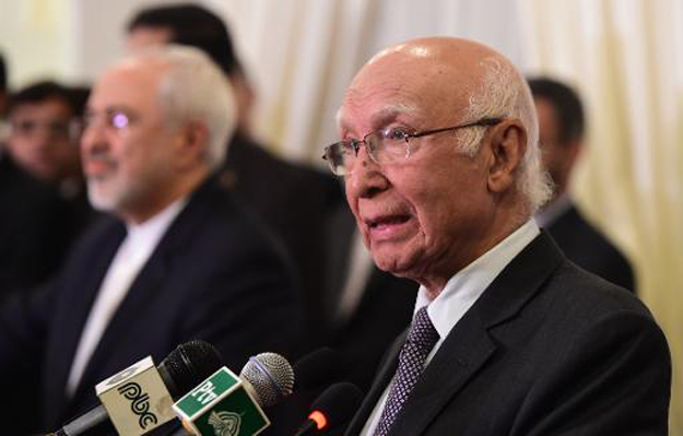 prime minister on foreign affairs sartaj aziz photo afp