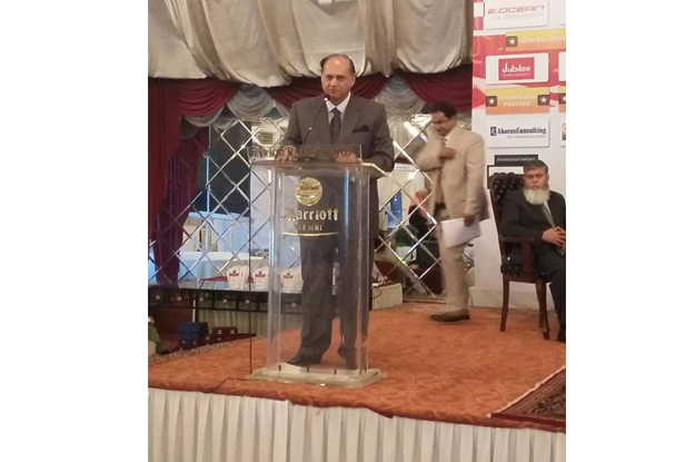 mr sirajuddin aziz president amp ceo habib metropolitan bank ltd speaking on financial inclusion at 1st mobile commerce amp banking summit amp exhibition 2015 photo fb com wesociallink