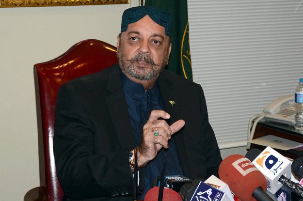 sindh assembly speaker agha siraj durrani talking to media after accepting mqm 039 s requisition to rejoin the assembly photo express