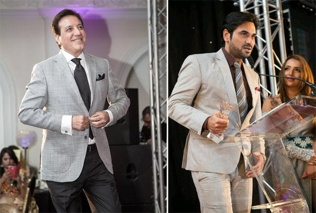 the actors received trophies at the pakistan achievement awards uk and europe for their contribution to cinema the actors received trophies at the pakistan achievement awards uk and europe for their contribution to cinema