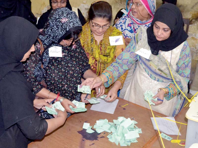 polling officers count votes in hyderabad photo app