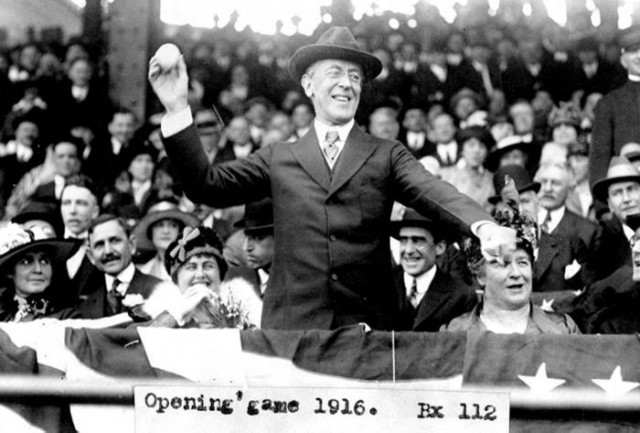 president woodrow wilson throws out the first ball opening day 1916 photo americaslibrary gov president woodrow wilson throws out the first ball opening day 1916 photo americaslibrary gov