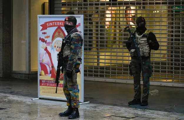 soldiers patrol a pedestrian shopping street in brussels on november 21 2015 with the belgian capital in lock down as authorities hunted for several suspects linked to the paris attacks photo afp soldiers patrol a pedestrian shopping street in brussels on november 21 2015 with the belgian capital in lock down as authorities hunted for several suspects linked to the paris attacks photo afp