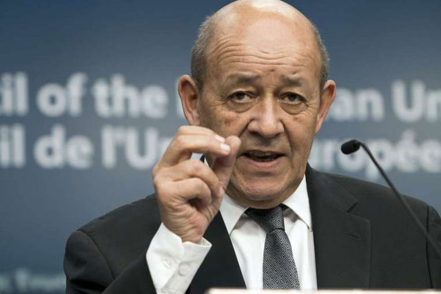 french defence minister jean yves le drian during a news conference of european union foreign and defence ministers in belgium on nov 17 2015 photo reuters