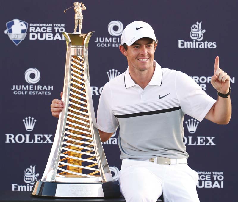 mcilroy s 12th tour title ensured he retains the race to dubai title which is given to europe s top money earner photo afp