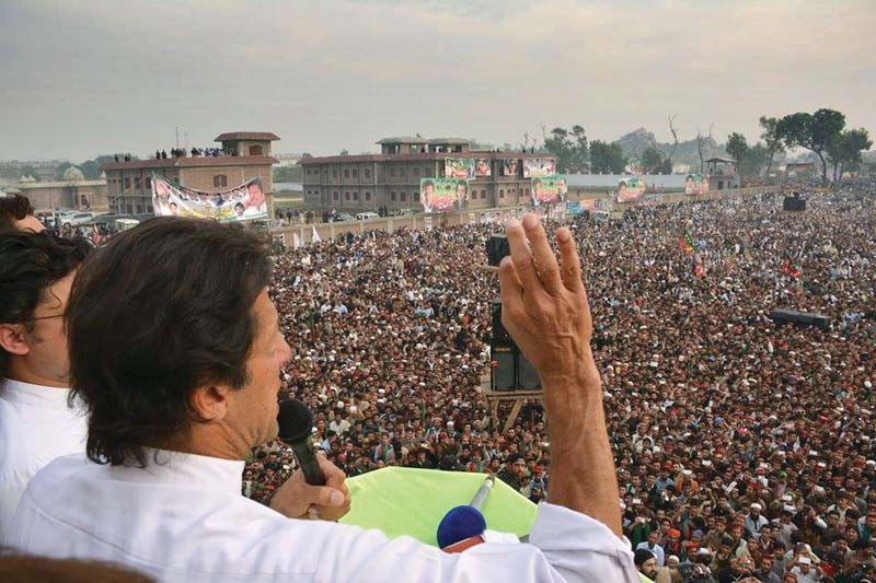 imran khan addresses a public meeting in karnal sher kelley of swabi photo pti media cell