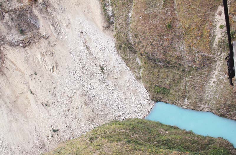 an aerial view of a lake formed after a massive landslide blocked the samundar kattha stream in poona hill village of havelian photo online