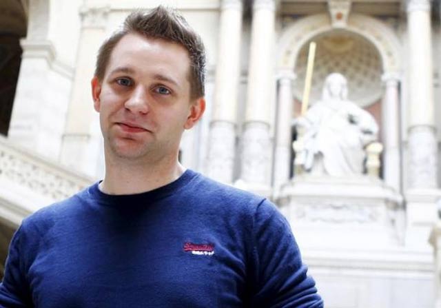 austrian data activist max schrems stands in the courthouse after his trial against facebook in vienna april 9 2015 photo reuters