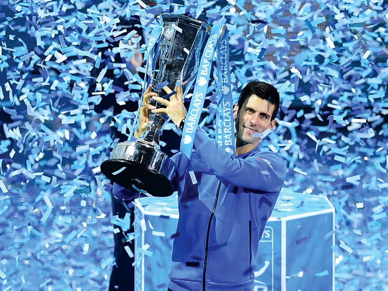 djokovic s fifth tour finals crown was secured in suitably imperious style as he brushed aside federer after crushing his old rival nadal in the semi finals photo afp