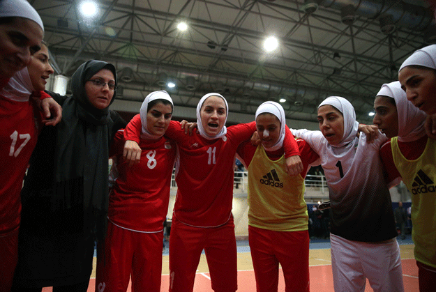 a file photo taken on december 3 2014 shows iranian women 039 s football captain niloofar ardalan c speaking with her teammates during a practice session in tehran photo afp