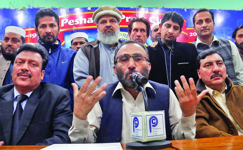 israrullah addresses a news conference at peshawar press club photo online
