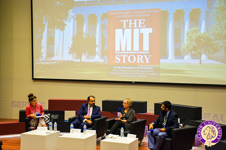 panelists talk during a session held at habib univeristy in karachi on november 23 2015 photo habib university