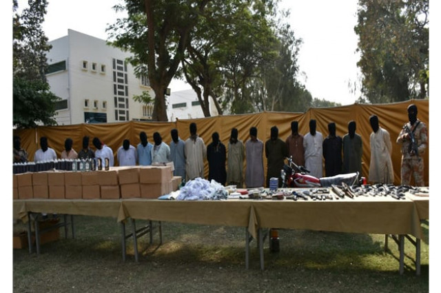 rangers claim to have arrested 18 suspects in pib colony photo express rangers claim to have arrested 18 suspects in pib colony photo express