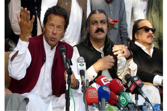 pti chief talking to media during his visit photo inp pti chief talking to media during his visit photo inp