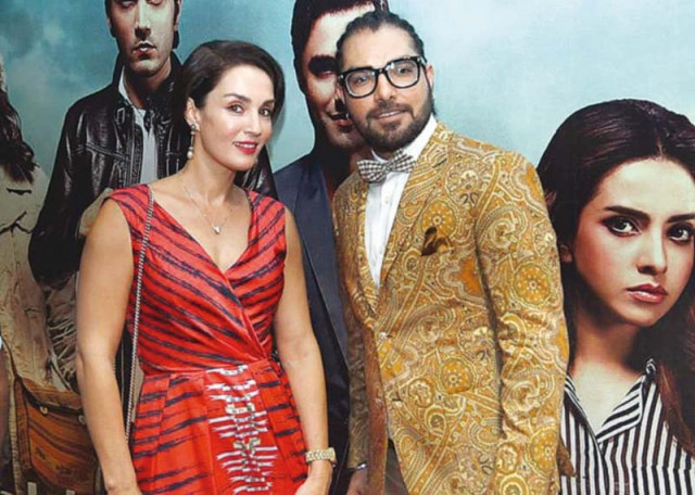 actor writer yasir hussain poses with actor sonya jehan at the karachi premiere of karachi se lahore photo publicity actor writer yasir hussain poses with actor sonya jehan at the karachi premiere of karachi se lahore photo publicity