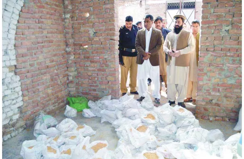 officials inspect the warehouse where food items for idps were being repacked for sale photo courtesy district nazim office officials inspect the warehouse where food items for idps were being repacked for sale photo courtesy district nazim office