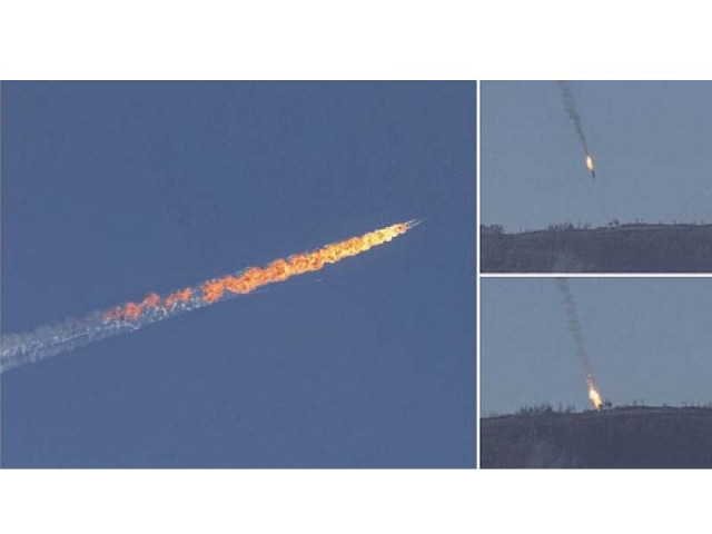 a combination of video grabs shows the russian plane go down after being shot by a turkish f 16 a combination of video grabs shows the russian plane go down after being shot by a turkish f 16