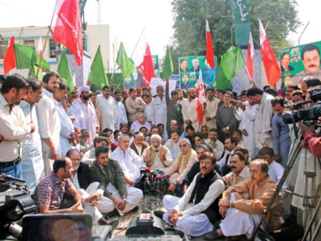 political party leaders protested outside the ecp office on wednesday against alleged rigging by the ppp in the lg elections photo athar khan express political party leaders protested outside the ecp office on wednesday against alleged rigging by the ppp in the lg elections photo athar khan express