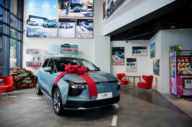 an aiways u5 electric car is displayed at a company store in shanghai china september 22 2020 photo reuters