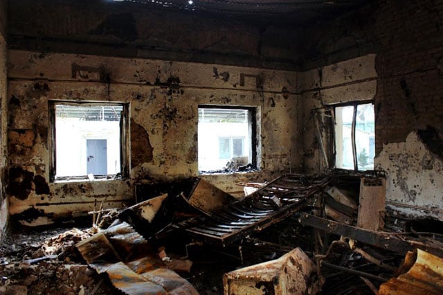 a charred ward of the damaged msf hospital in afghanistan 039 s northern kunduz photo afp