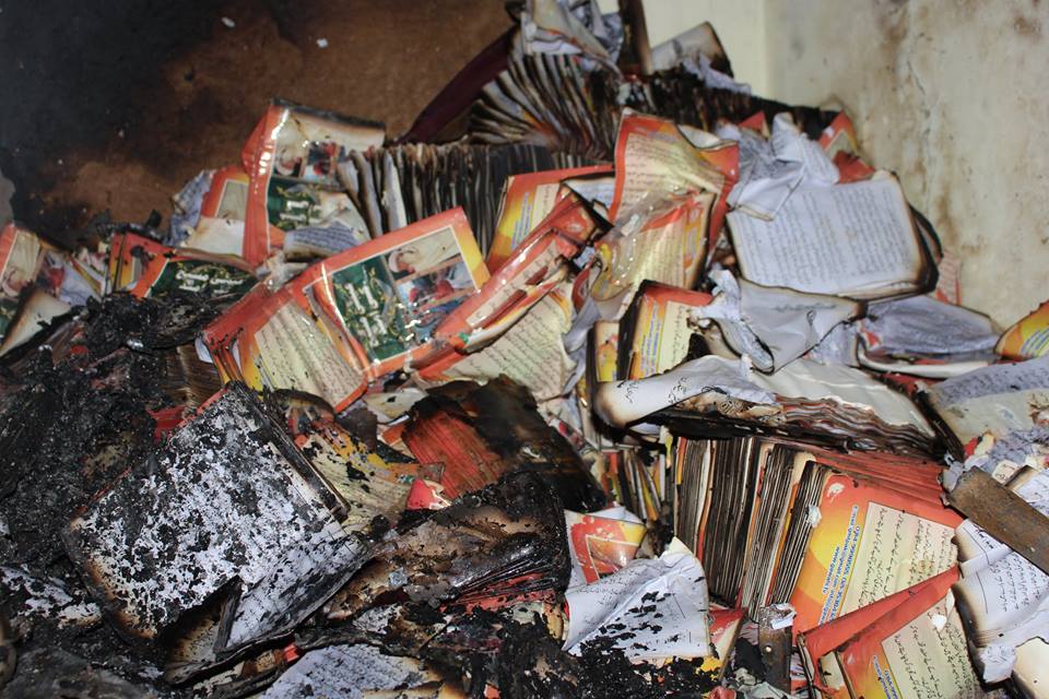 the fire that erupted in gawahi tv office transformed some 15 000 newly published booklets into ashes photo gawahi tv