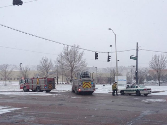 colorado springs fire department vehicles waited a mile away from a planned parenthood clinic on centennial boulevard on friday photo koaa colorado springs fire department vehicles waited a mile away from a planned parenthood clinic on centennial boulevard on friday photo koaa
