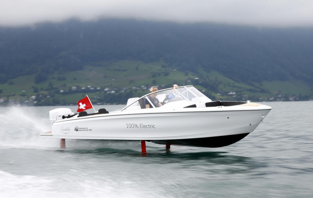 christian vogel manager of w a r bootbau und boothandel ag steers an electric powered candela seven boat on lake lucerne near luzern switzerland september 2 2020 photo reuters