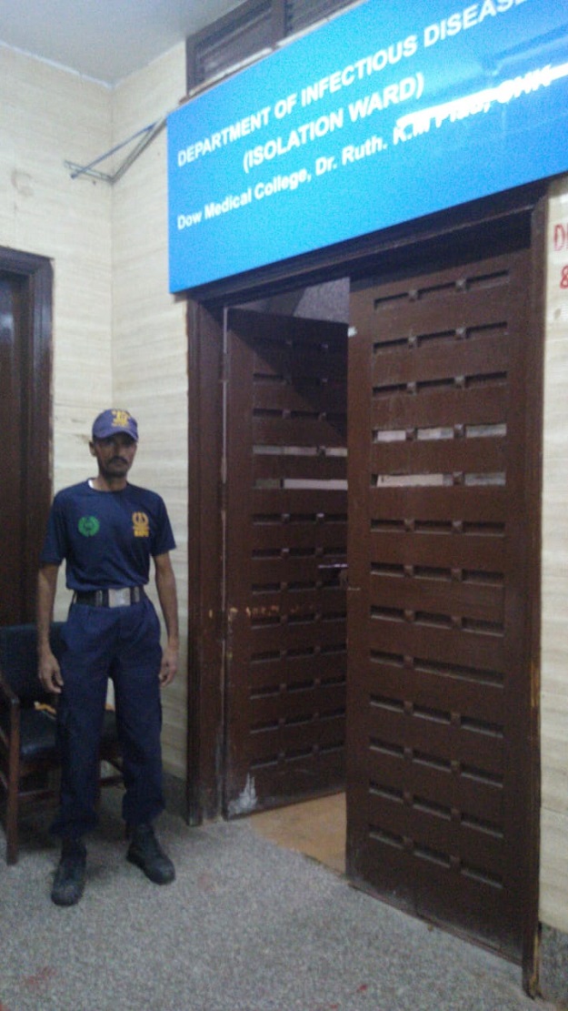 Isolation ward set-up at Civil Hospital Karachi. PHOTO: EXPRESS