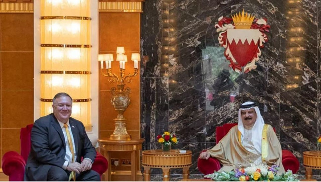 us secretary of state mike pompeo l meeting with bahrain s king hamad bin isa al khalifa in the capital manama photo afp