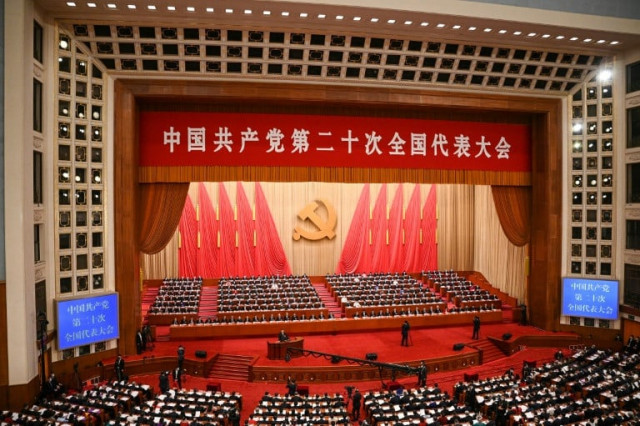xi jinping spoke at the opening session of the 20th chinese communist party s congress at the great hall of the people on october 16 photo afp xi jinping spoke at the opening session of the 20th chinese communist party s congress at the great hall of the people on october 16 photo afp