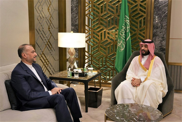 iran s foreign minister hossein amir abdollahian meets saudi crown prince mohammed bin salman photo afp