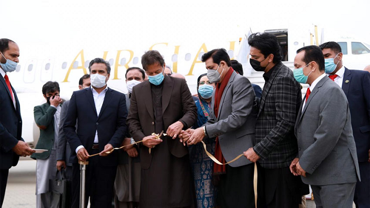 accompanied by federal minister prime minister imran khan inaugurates air sial during his visit to sialkot photo radio pakistan