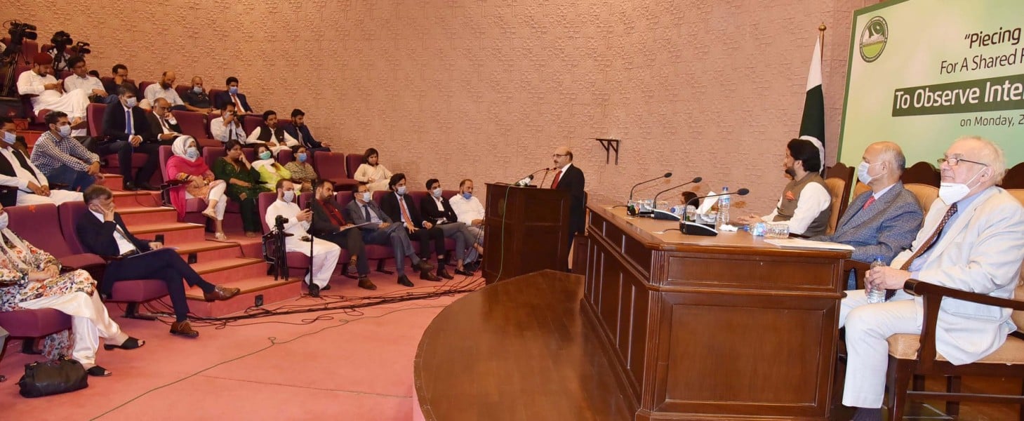 president masood khan addressing the seminar on piecing peace together shared future for humanity photo courtesy twitter masood khan